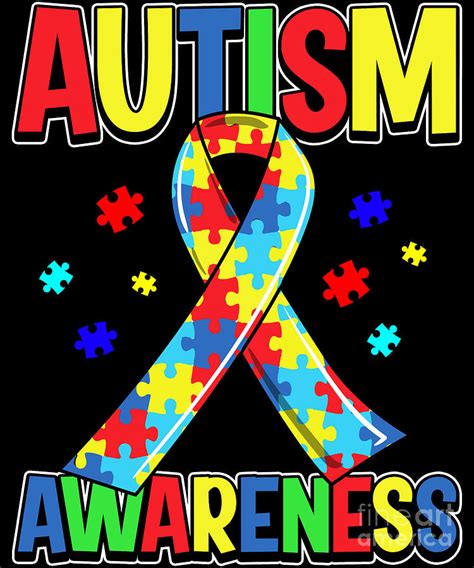 Autism Awareness Day 2020 Colorful Puzzle Ribbon Digital Art by The Perfect Presents - Fine Art ...