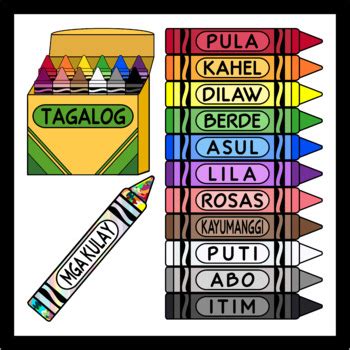 Crayons in Tagalog / Colors in Tagalog (High Resolution) | TPT