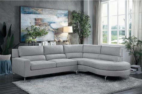 Light Gray Fabric Sectional sofa HE879 | Fabric Sectional Sofas