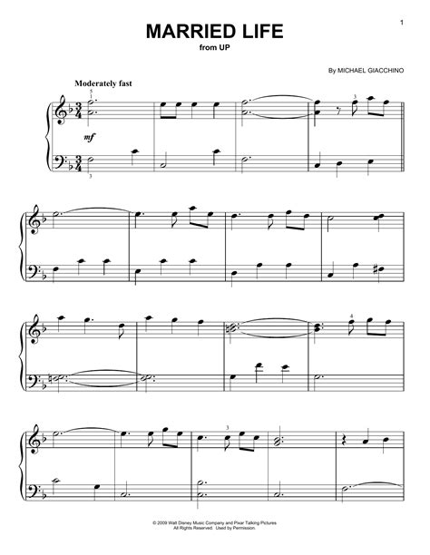 Married Life (from Up) (Very Easy Piano) - Print Sheet Music Now