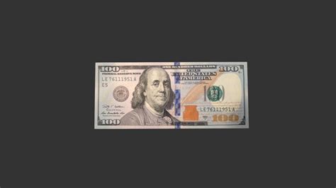 (2-sided) $100 US Dollar Bill (Circa 2009) - Download Free 3D model by ...