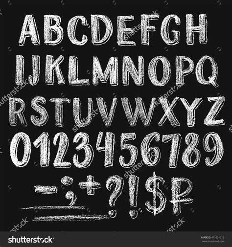 Sans Serif Chalk Roman Alphabet Only Stock Vector (Royalty Free ...