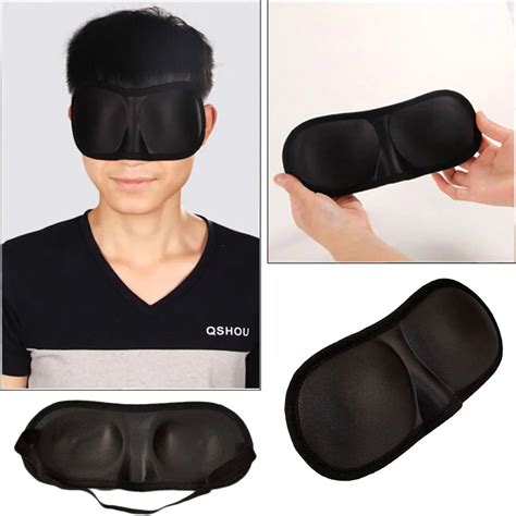 Eyeshade Black Sleeping Eye Mask Eyepatch Blindfold with Earplugs Shade Travel Sleep Aid Cover ...