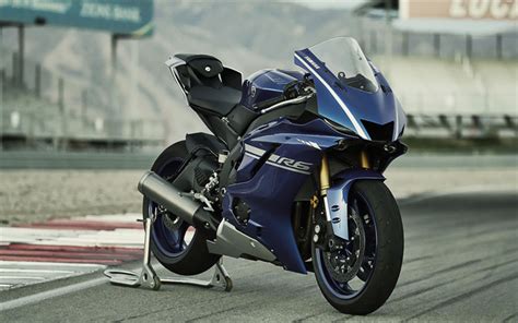 Download wallpapers Yamaha YZF-R6, 2017, 4k, Sports motorcycle, blue YZF-R6, Japanese ...