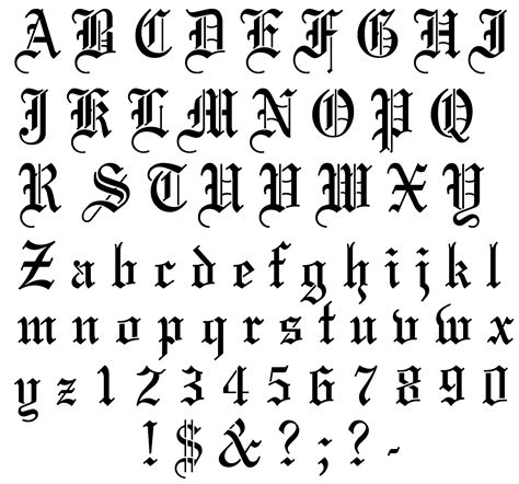 Old English Font | Tattoo fonts alphabet, Lettering alphabet, Lettering fonts