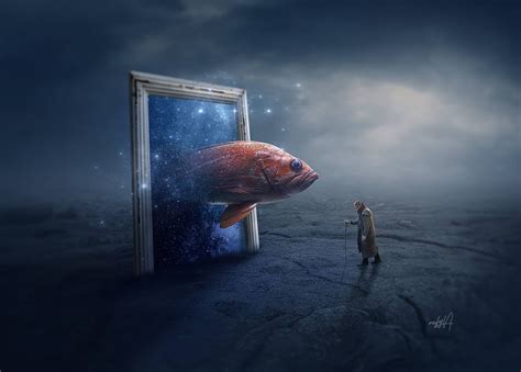 Fantasy Fish Out Of Frame Photo Manipulation Photoshop Tutorial - rafy A