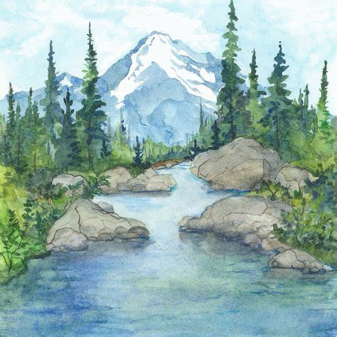 25 idées simples et faciles de peinture phare pour les débutants | Watercolor landscape ...