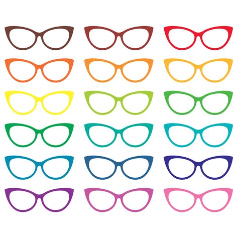 Colored Eyeglasses Clipart. Vector Eyeglasses Graphics. Fashion Clipart. Digital Images - Etsy