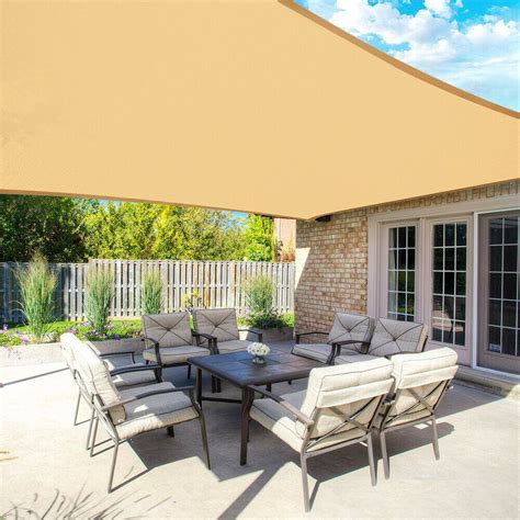 Waterproof Sun Shade Sail UV Patio Outdoor Top Canopy Rectangle/Triangle Cover | eBay | Patio ...