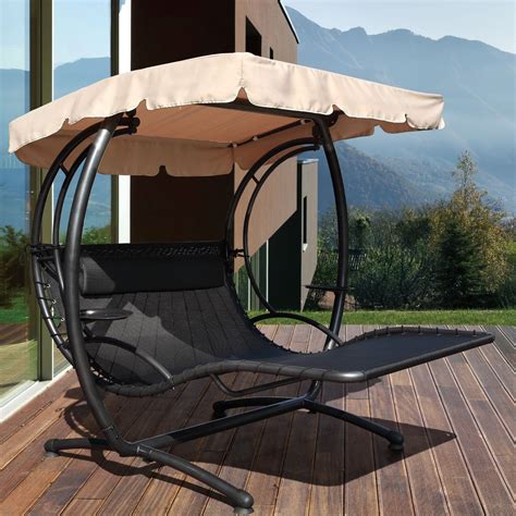 Jarder Two Seater Luxury Swing Seat Bed - Sun Lounger - Garden, Patio - With Canopy: Amazon.co ...