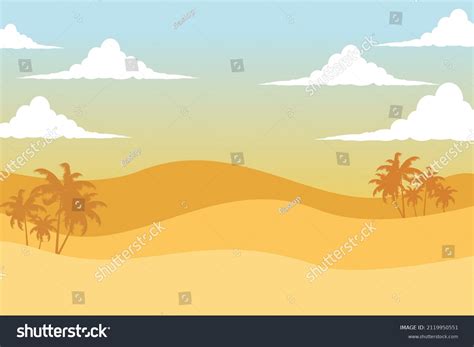 Silhouette Desert Landscape Palm Tree Stock Vector (Royalty Free) 2119950551 | Shutterstock