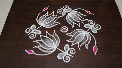 beautiful Lotus rangoli kolam | Lotus rangoli, Dot kolam designs, Dots kolam