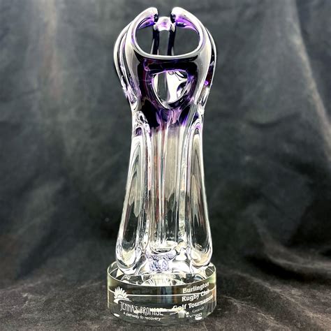 Exquisite Clear and Purple Crystal Award — Vermont Awards & Engraving