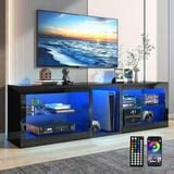 ChVans LED TV Stand for TVs up to 60" with Power Outlets, Gaming Entertainment Center for Living ...