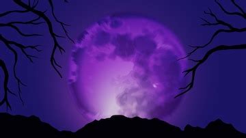 Premium Vector | Halloween purple background with spooky leafless tree full moon in the night ...