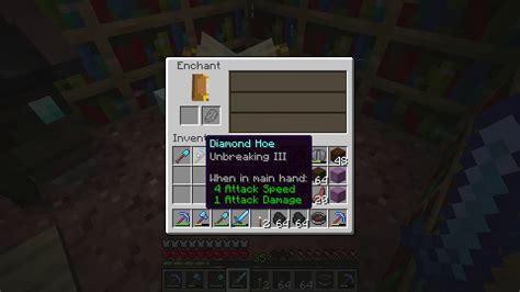 Enchanting a Diamond Hoe - Minecraft - YouTube