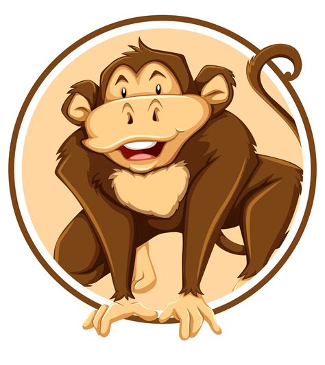 Monkey in circle template 295459 Vector Art at Vecteezy