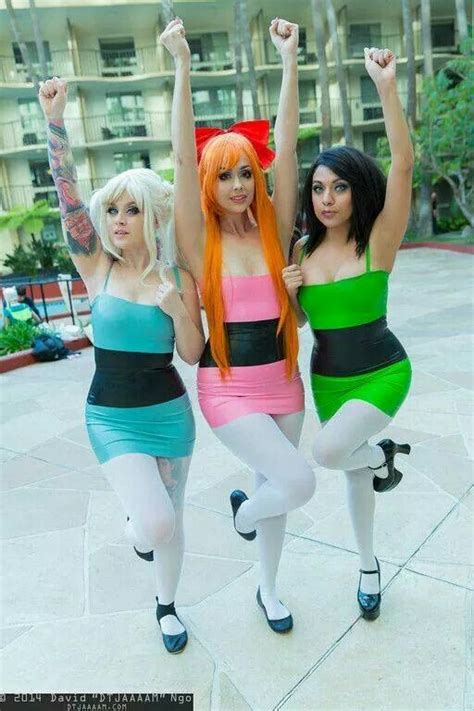 Bubbles, Blossom, and Buttercup | Powerpuff girls, Halloween cosplay, Cosplay costumes