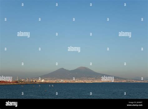 Mount Vesuvius and the Gulf of Naples pictured from Naples, Campania, Italy Stock Photo - Alamy