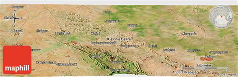 Satellite Panoramic Map of Hospet