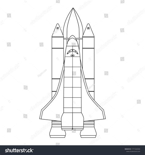 Space Shuttle Takes Off Contour Linear Stock Vector (Royalty Free) 1771542443 | Shutterstock