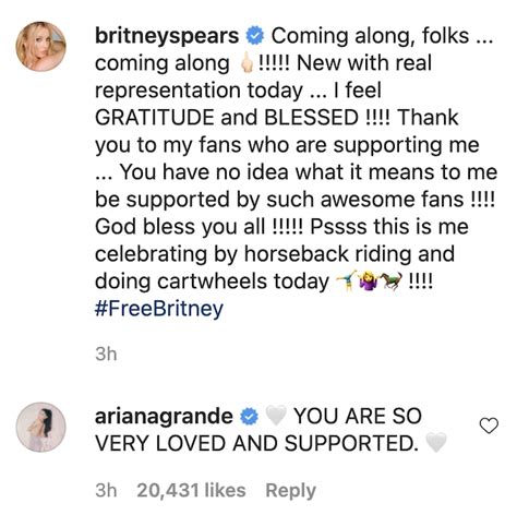 Ariana Grande Tells Britney Spears She Is 'Loved And Supported'