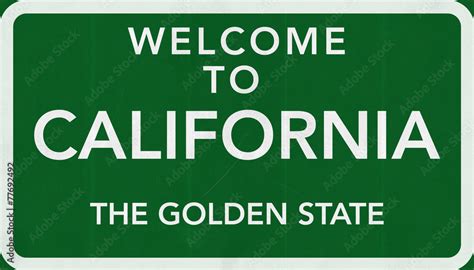 Welcome to California USA Road Sign Stock Illustration | Adobe Stock