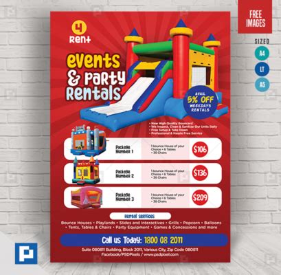 Party Rentals Promotional Flyers - PSDPixel