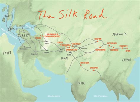 Xinjiang Map With Silk Road