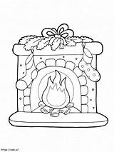 Free Printable Fireplace coloring Page sketch template
