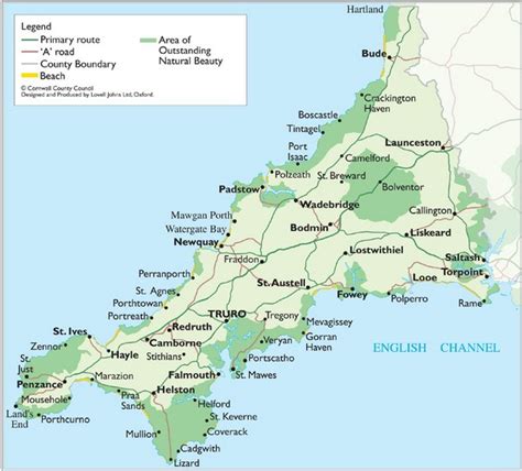 Cornwall Map - Cornwall England UK • mappery