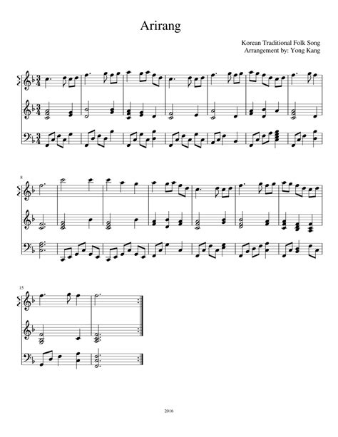 Arirang Sheet music for Piano | Download free in PDF or MIDI ...