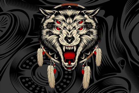 4-eyed Angry Wolf Roars Hand Drawing Graphic by Epic.Graphic · Creative Fabrica