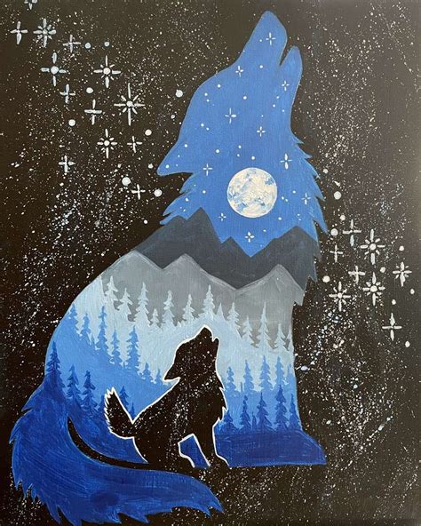 Wolf and Cub - Pinot's Palette Painting