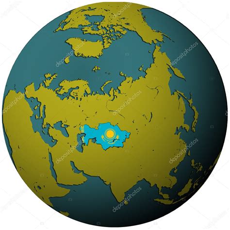 Kazakhstan flag on globe map — Stock Photo © michal812 #4844523