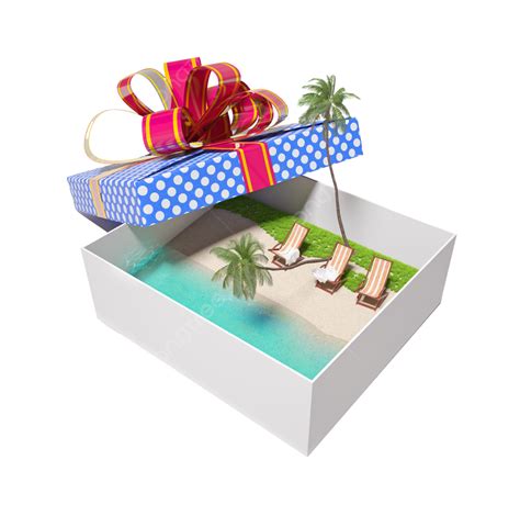 Tropical Beach In The Gift Box Nature, Sun, Gift, Water PNG Transparent Image and Clipart for ...