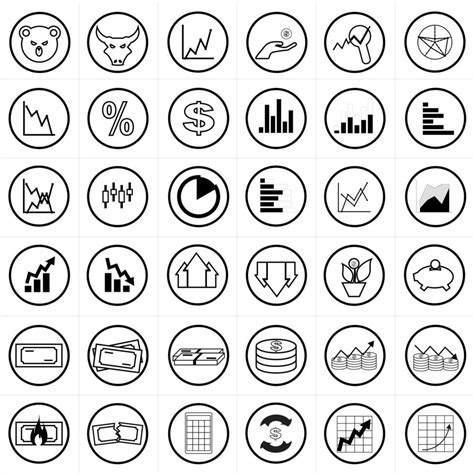 Stock trading icons set 1235364 Vector Art at Vecteezy