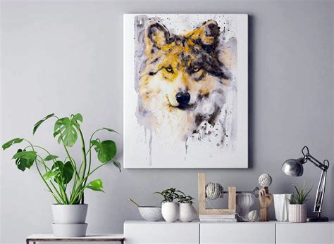 The Pack Leader Wolf Portrait Instant Download Watercolor - Etsy