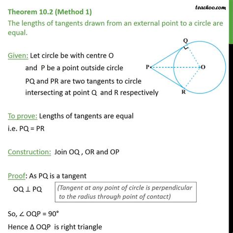 Theorem 10.2 - Class 10 - Tangents from external point of circle are