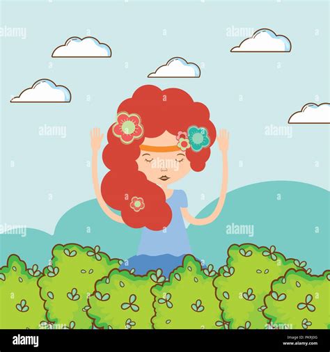 Hippie girl cartoon Stock Vector Image & Art - Alamy