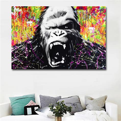 Modern Gorilla Canvas Painting On Canvas Prints Home Decoration Animal ...