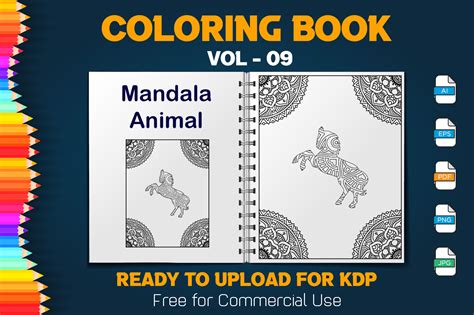 Mandala Animal - Coloring Book Pages Graphic by Homyara's Art Gallery ...