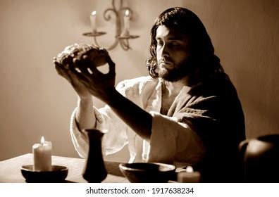 Scene Jesus Christ Blessing Bread Wine Stock Photo 1917638234 | Shutterstock