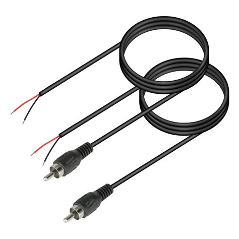 TSV (2 pcs 10 ft) 3.5mm RCA Male to Bare Wire, Replacement RCA Male Plug Jack Connector Adapter ...