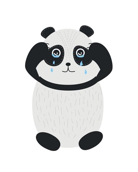 Sad panda. The panda is crying. Vector illustration. 21977915 Vector ...