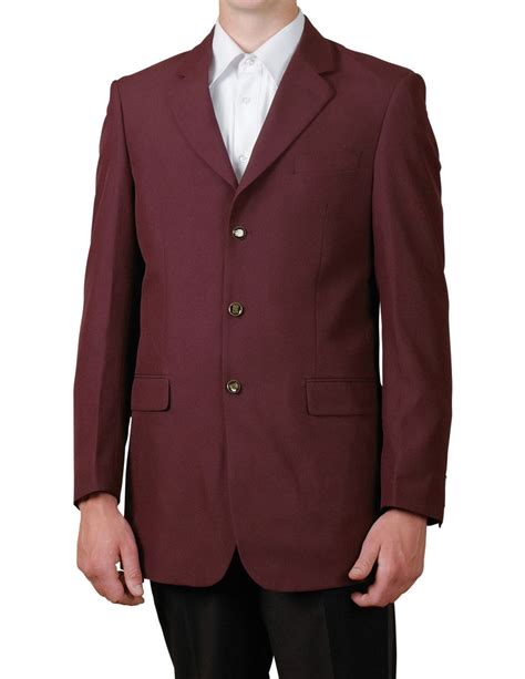 Men's Burgundy / Maroon (Deep Red) Single Breasted Three Button Suit J ...