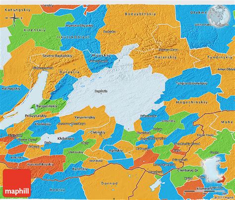 Political 3D Map of Chita Oblast