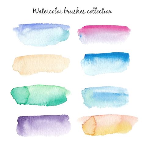 Premium Vector | Watercolor brushes set.