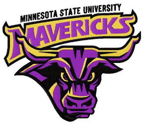 Minnesota State Mavericks logo embroidery design | Mavericks logo ...