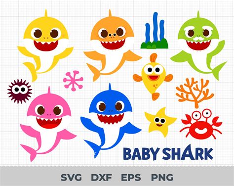 Baby Shark SVG, Baby Shark SVG Bundle , layered Shark Family svg ...